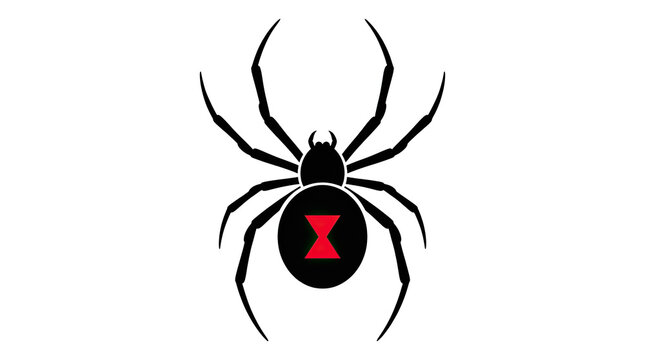 A striking black widow spider illustration perfect for halloween designs and spooky themed projects isolated on transparent background