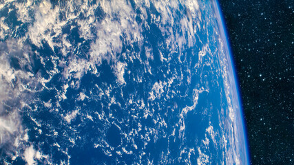 Blue Earth surface in the space. Elements of this image furnished by NASA © Trilly