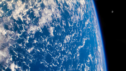 Blue Earth surface in the space. Elements of this image furnished by NASA © Trilly