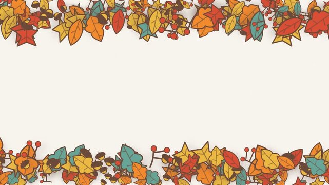 Autumn leaves border frame with fall foliage
