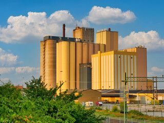 Industrial Plant grain silos cereals in Solvesborg Sweden Scania © Trilly