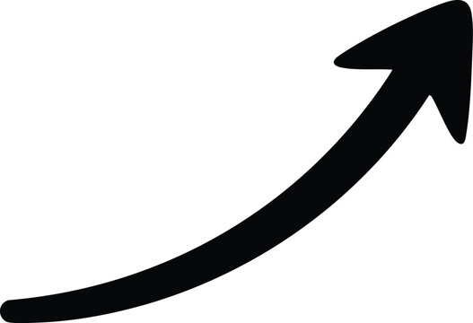 Black Arrow Collection with Straight and Curved Directional Symbols