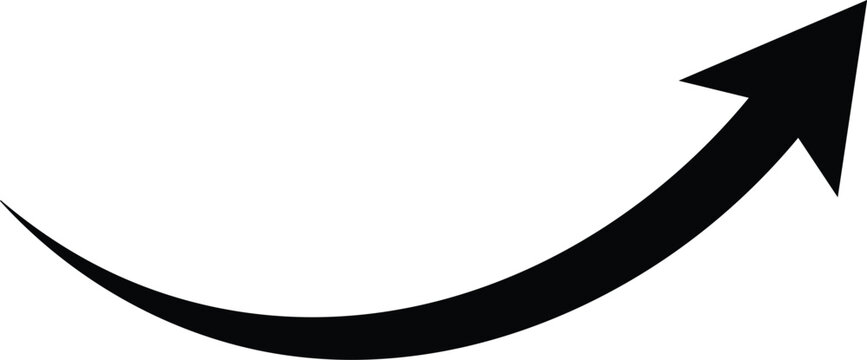 Black Arrow Collection with Straight and Curved Directional Symbols