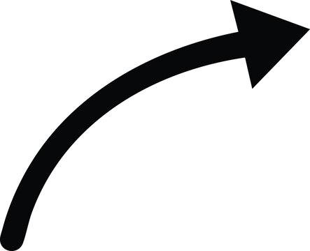 Black Arrow Collection with Straight and Curved Directional Symbols