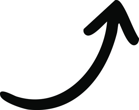 Black Arrow Collection with Straight and Curved Directional Symbols