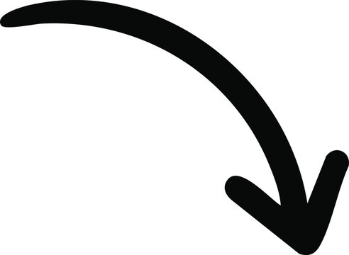 Black Arrow Collection with Straight and Curved Directional Symbols
