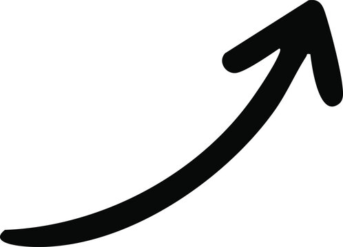 Black Arrow Collection with Straight and Curved Directional Symbols
