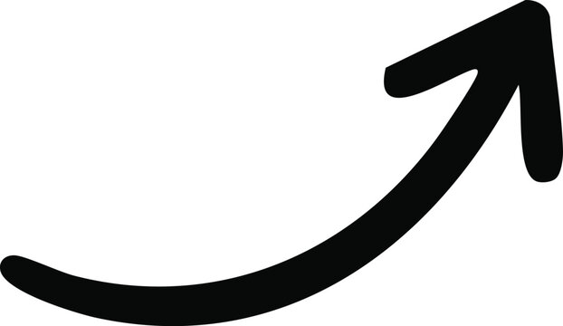 Black Arrow Collection with Straight and Curved Directional Symbols