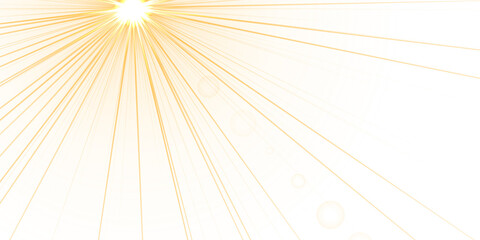 Obraz premium Abstract golden solar system with concentric circles, glowing sun, and orbiting ring planets yellow star isolated on a transparent background