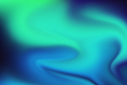 Abstract aurora borealis background with flowing green and blue light waves