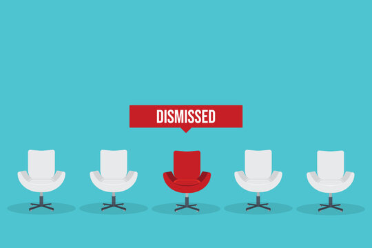 Dismissed Candidate Rejection Concept with Office Chairs and Hiring Selection

