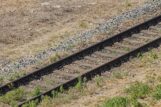 railroad tracks in the countryside