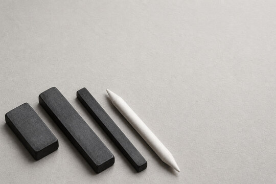 Graphite Drawing Blocks and White Blending Stump