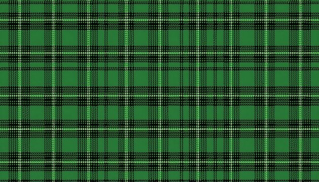seamless green and black tartan plaid pattern background for fabric and textile design