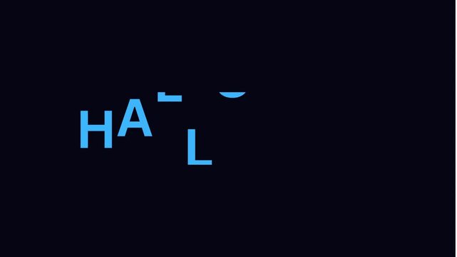 Halloween neon glowing text animation on dark background with red light effects for spooky seasonal celebration video design entertainment and festive media