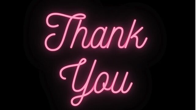 The end title card pink 3d script lettering elegant outro design black background cinematic ending text animation decorative typography video