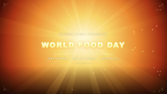 World Food Day Concept with Glowing Sunlight and Growing Sprouts