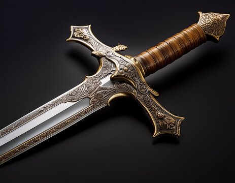 isolated old medieval sword