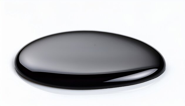 black oil drop isolated on white background ai generated