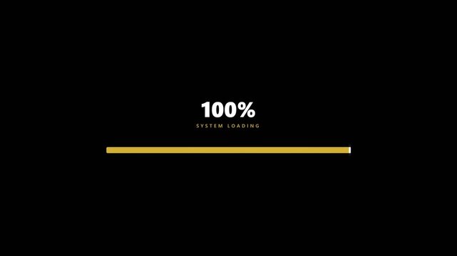 Amber Gold Linear Progress Bar Segmented Digital Track Animation - 4K Video Loop