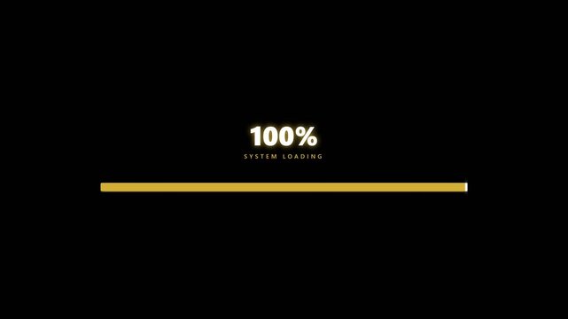 Amber Gold Linear Progress Bar Futuristic Sci-Fi HUD Level Meter Animation - 4K Video Loop