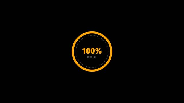 Amber Gold Circular Loading Animation Rotating Segmented Ring - 4K Video Loop