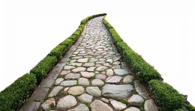 natural stone garden path isolated