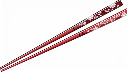 Obraz premium japanese chopsticks with floral engravings