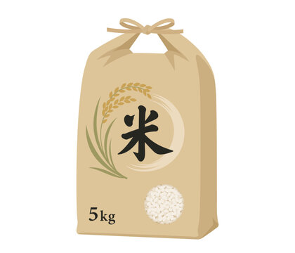 米袋,フラットイラスト