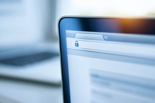 Secure Web Browsing With Padlock Icon in Browser Address Bar, Internet Privacy and Cybersecurity Protection