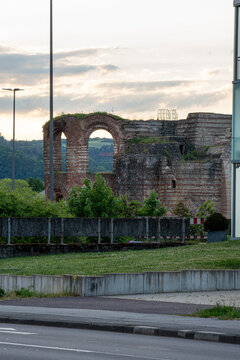 Trier Imperial Baths at sunset
