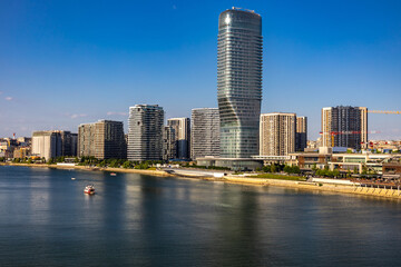 Naklejka premium Belgrade Waterfront Panorama from the Sava River, Serbia