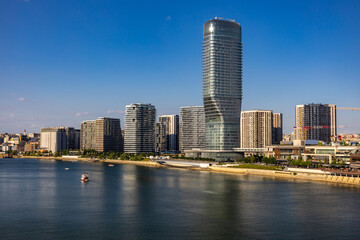 Obraz premium Belgrade Waterfront Panorama from the Sava River, Serbia