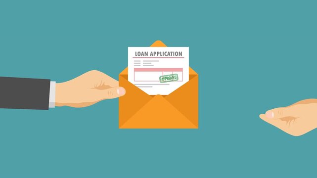giving loan application message video animation concept