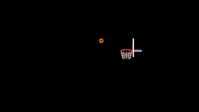 Clean Basketball Shot Making a Perfect Swish Animated Element