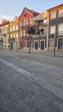 urban street landscape in povoa de varzim, portugal