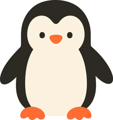 Fototapeta premium Cute penguin winter animal Christmas icon illustration, isolated for seasonal holiday designs.