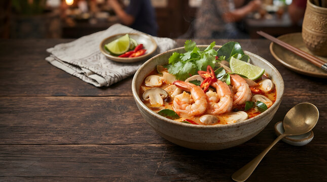 Thai Tom Yum Goong Spicy Shrimp Soup