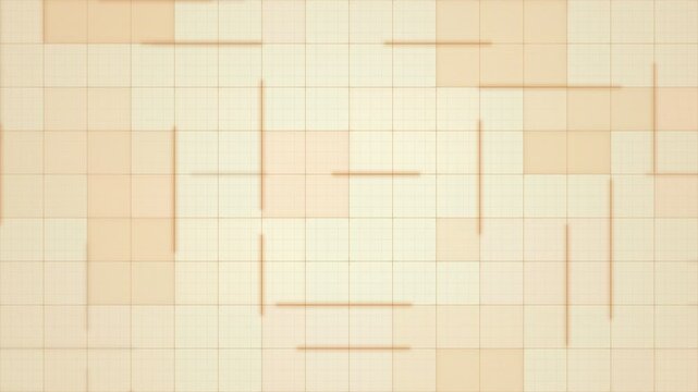 Abstract geometric motion background with soft golden lines and rectangular shapes Loop. 4K