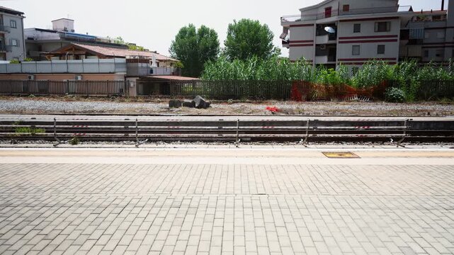 Travel by train in Calabria time lapse of window view