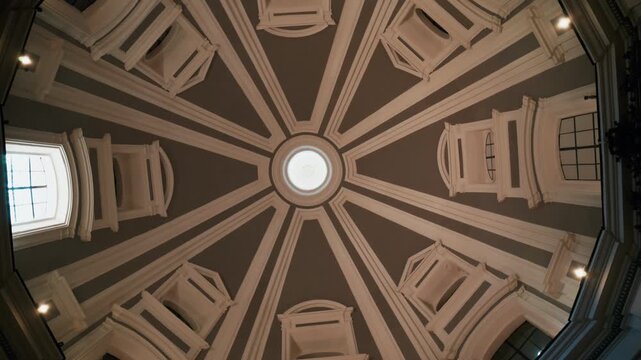 Dome of a typical Neapolitan church rotating