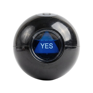 Classic fortune telling toy with the word YES displayed inside