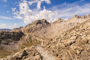 Fototapeta premium The Picos de Europa are a mountain range extending for about 20 km forming part of the Cantabrian Mountains in northern Spain