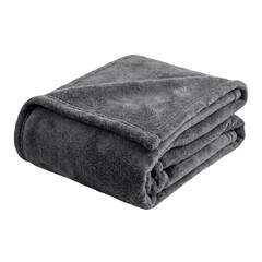 Soft gray fleece blanket folded neatly on a white background © Vova7