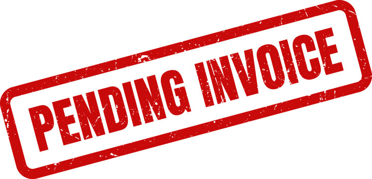 Red Pending Invoice Rubber Stamp Impression on White Background Illustrating Financial Or Business