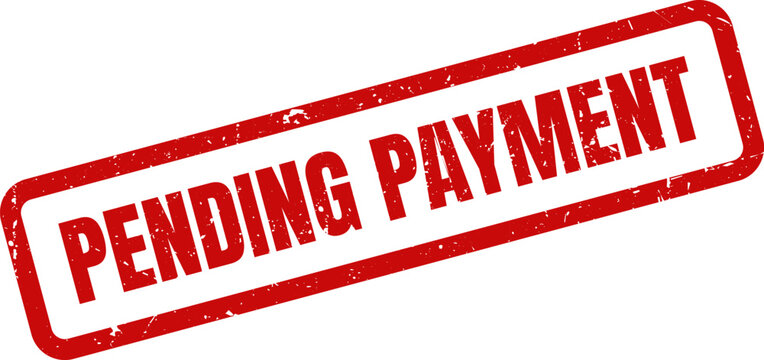 Red Pending Payment Rubber Stamp Impression on White Background Illustrating Financial Transaction
