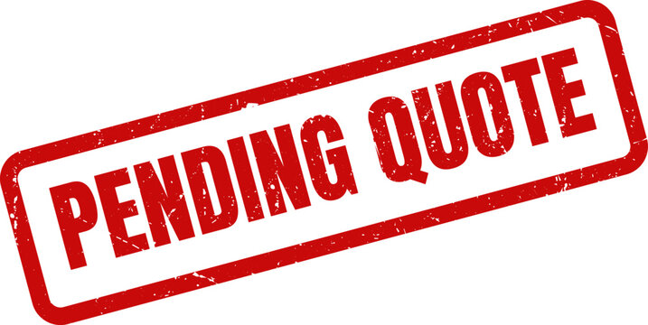 Red Pending Quote Rubber Stamp Impression on White Background Illustrating Financial Or Business