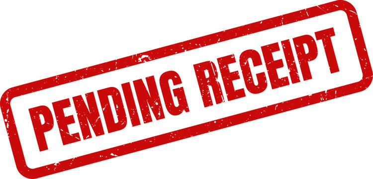 Red Pending Receipt Rubber Stamp Impression on White Background Illustrating Financial Or Business