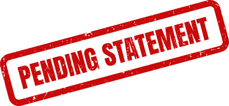 Red Pending Statement Rubber Stamp Impression on White Background Illustrating Accounting
