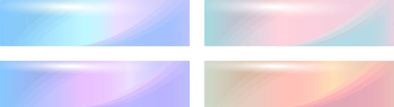 Web button templates in bright iridescence colors isolated, colorful gel buttons set, editable vector illustration.